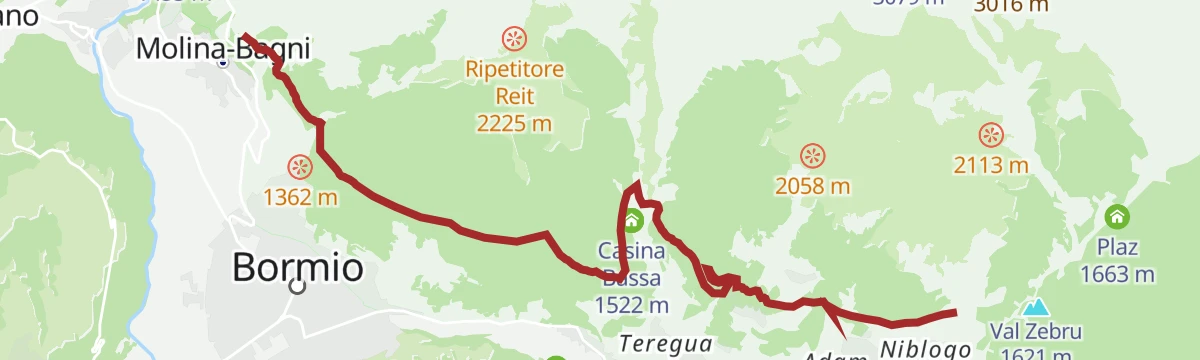 Route map: Bormio 360 Mountain Bike- Stage 10 - Maghet Trail